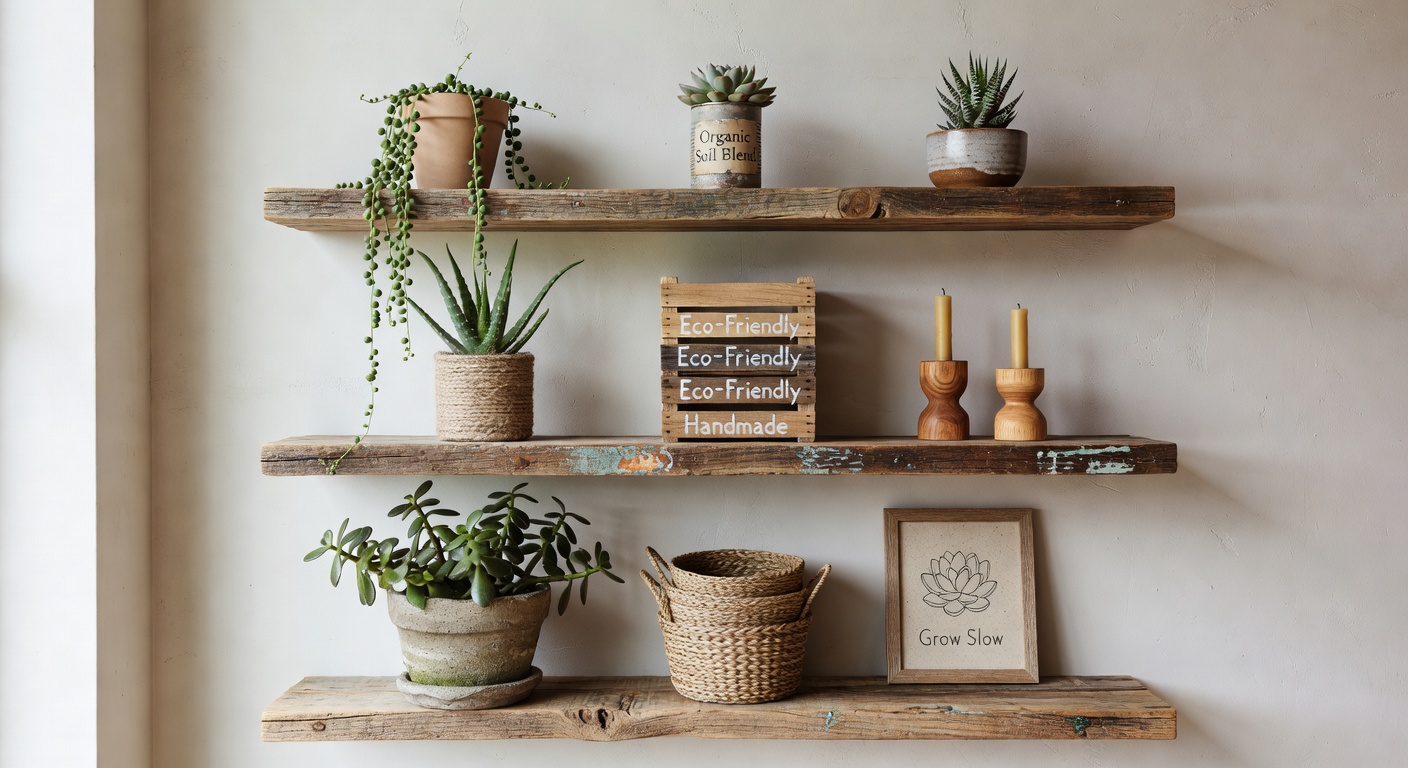 Estanterías de madera reciclada